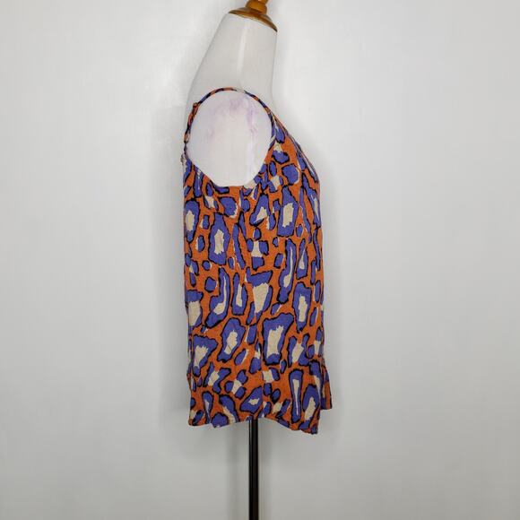 CAbi Isla Animal Print Cami Button Front Orange Purple Viscose 5040 Small - Picture 2 of 10